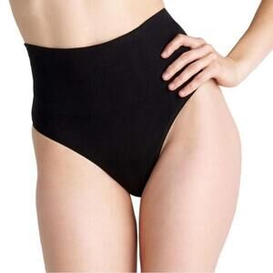 4 Pair Bundle / Yummie Black High Waisted Shapewear Thong / S/M